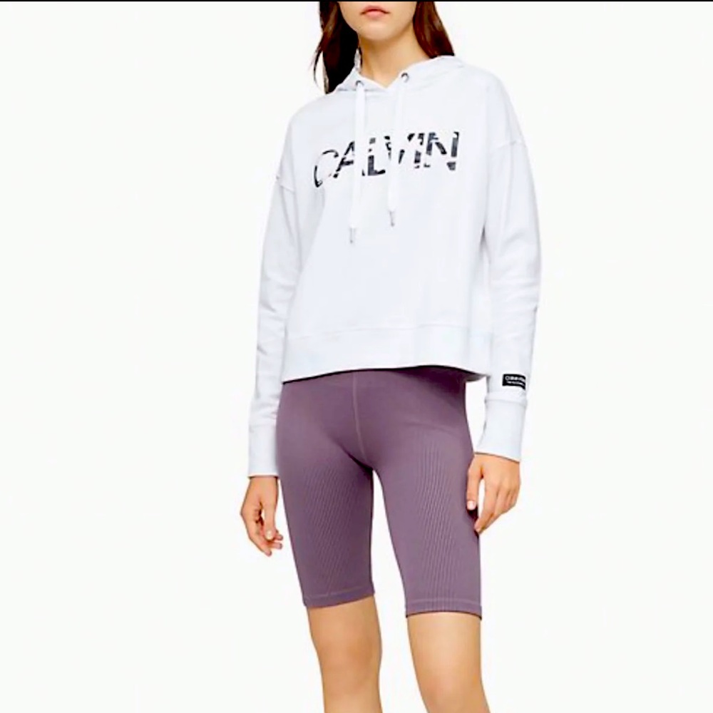 NEW Calvin Klein Camo Cropped Drawstring Hoodie